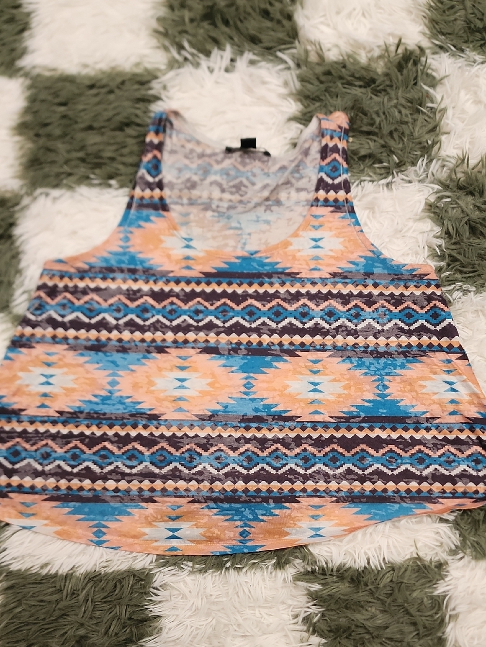 Vintage Forever 21 Aztec Tribal Print Flowy Cropped Tank